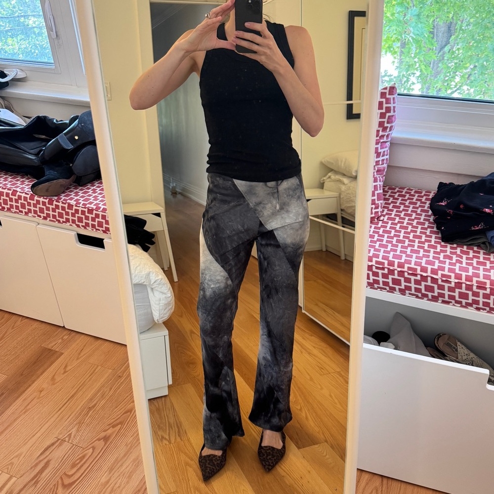Y2K Black and Gray Boot Cut Pants Lounge